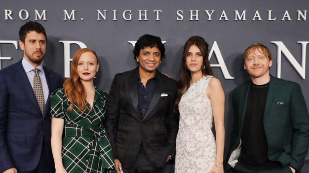 M. Night Shyamalan Red Carpet with Wife, 3 Daughters