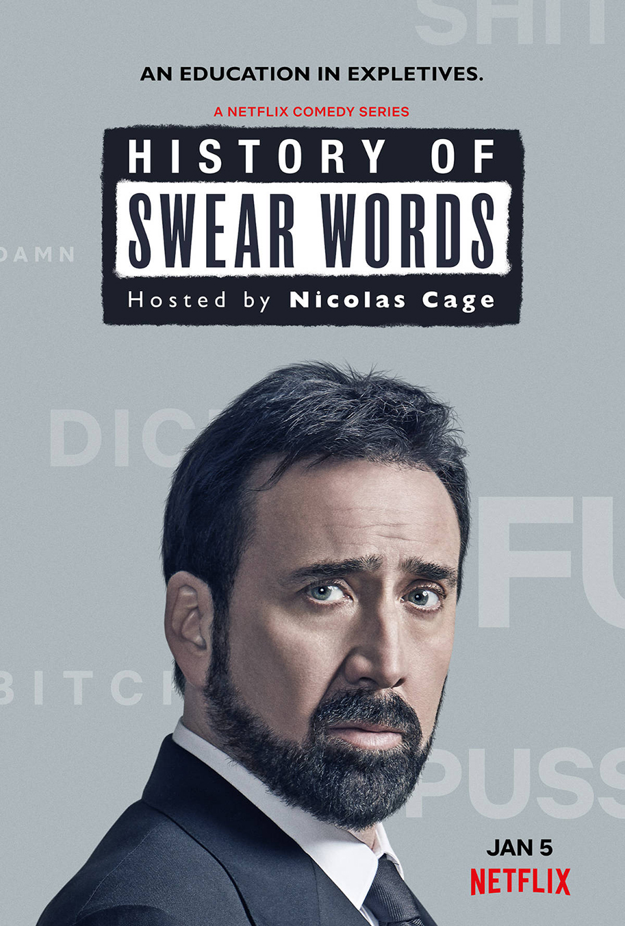 The History of Swear Words, Nicolas Cage, Netflix, poster