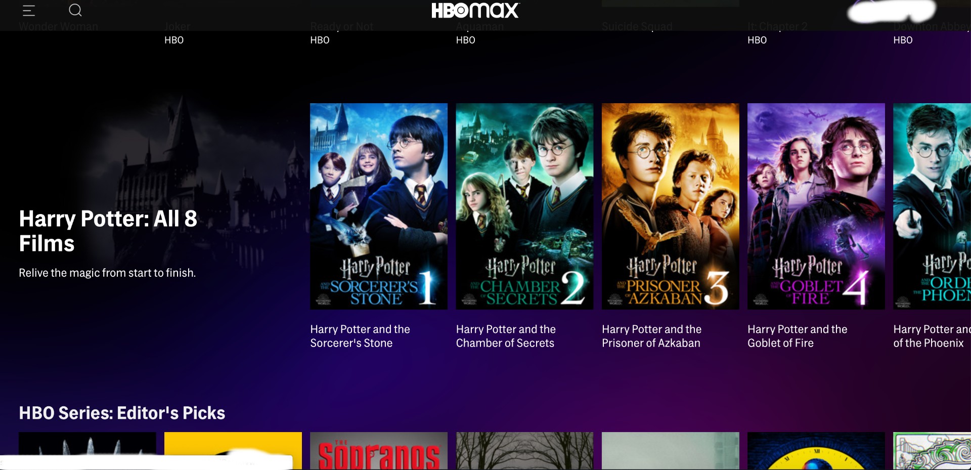 stream all harry potter movies