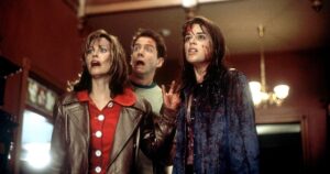 The Real Slashers series looks back at the 1996 film Scream, directed by Wes Craven and starring Neve Campbell