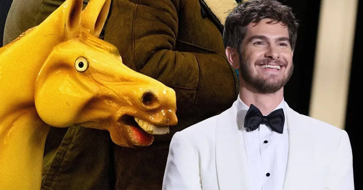 Andrew Garfield jokes about making a three-part docuseries on the viral horse from his film, We Live in Time