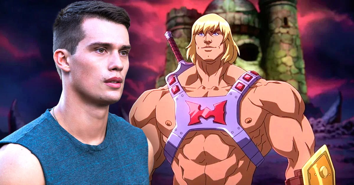 Nicholas Galitzine memanggil kekuatan Grayskull dengan pedang kekuatannya di gambar pertama dari Masters of the Universe