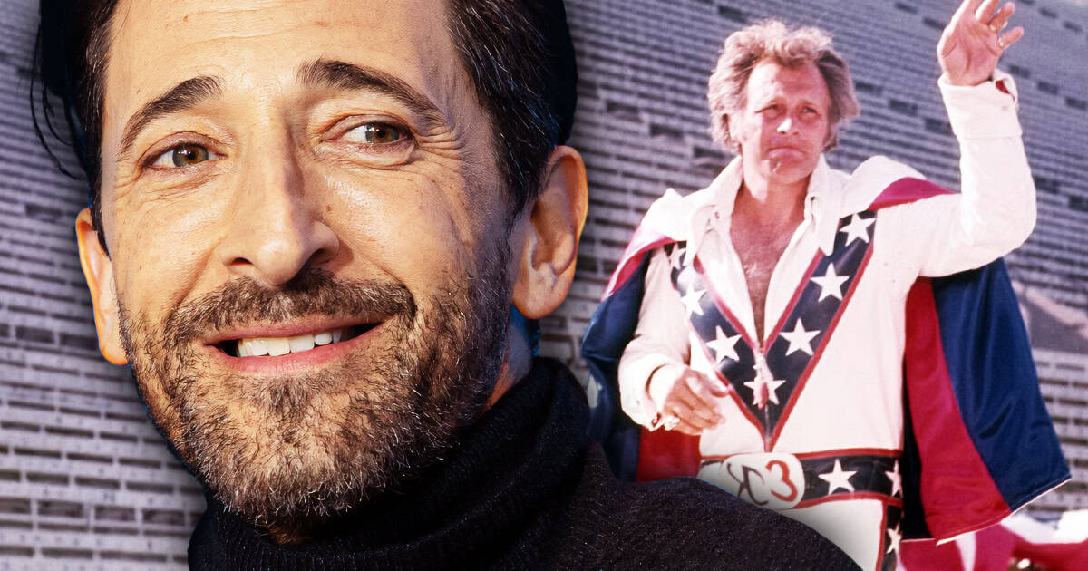 Peran Eyeing Adrien Brody dalam film Evel Knievel dari Damien Chazelle